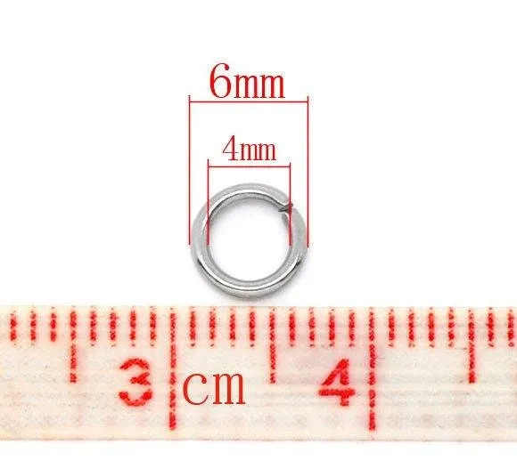50 Stainless steel jump rings 3mm to 16mm, all gauges
