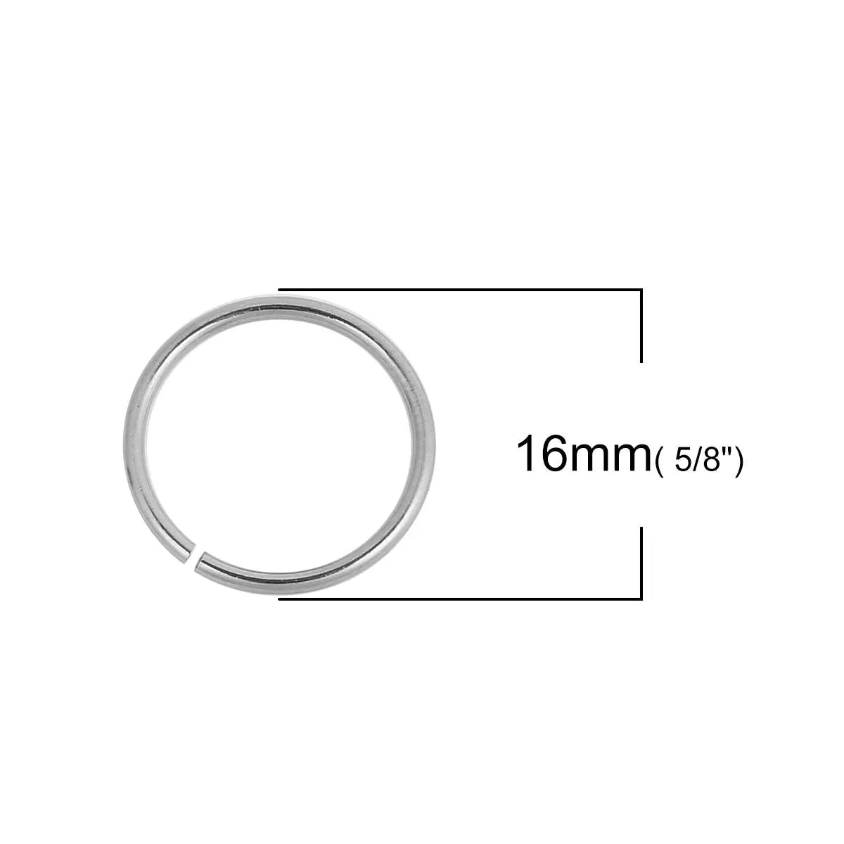 50 Stainless steel jump rings 3mm to 16mm, all gauges