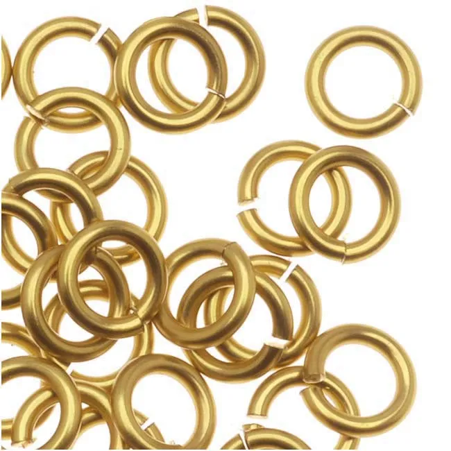 Artistic Wire, Chain Maille Jump Rings, 18 Ga / ID 3.57mm / 110pc, Tarnish Resistant Gold Tone Brass