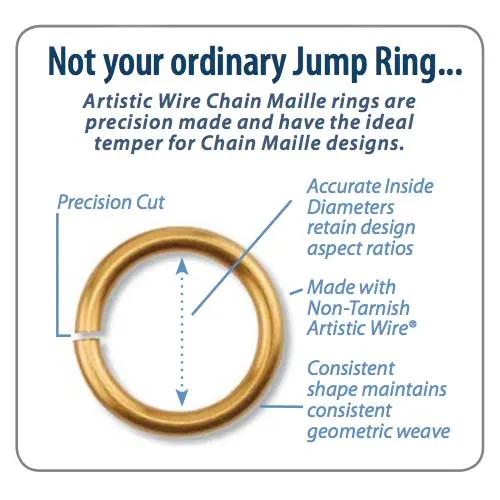 Artistic Wire, Chain Maille Jump Rings, 18 Ga / ID 3.97mm / 150pc, Tarnish Resistant Copper