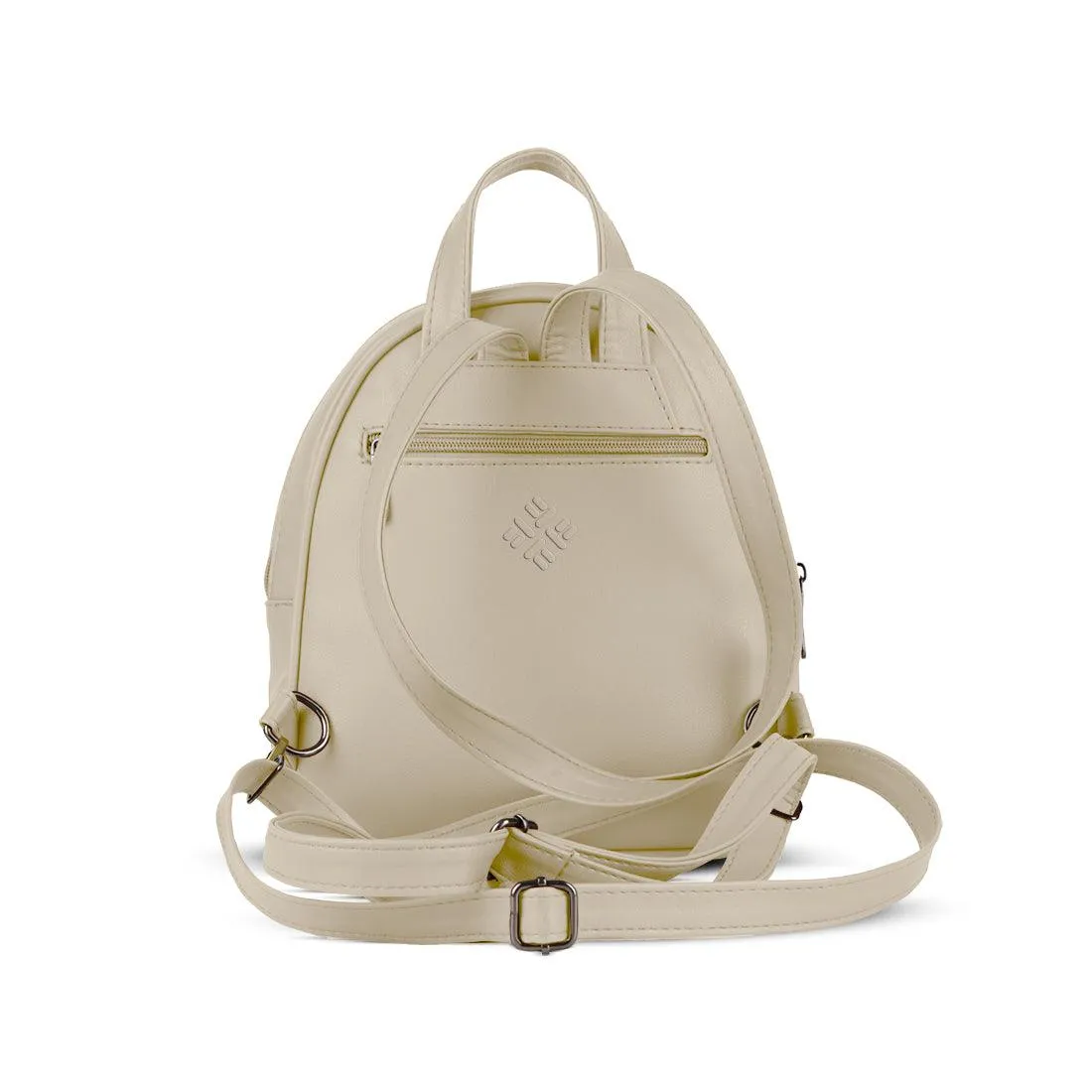Beige O Mini Backpacks Blue circle