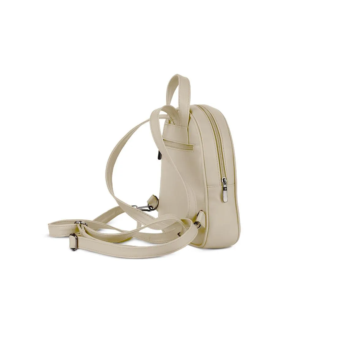 Beige O Mini Backpacks Blue circle