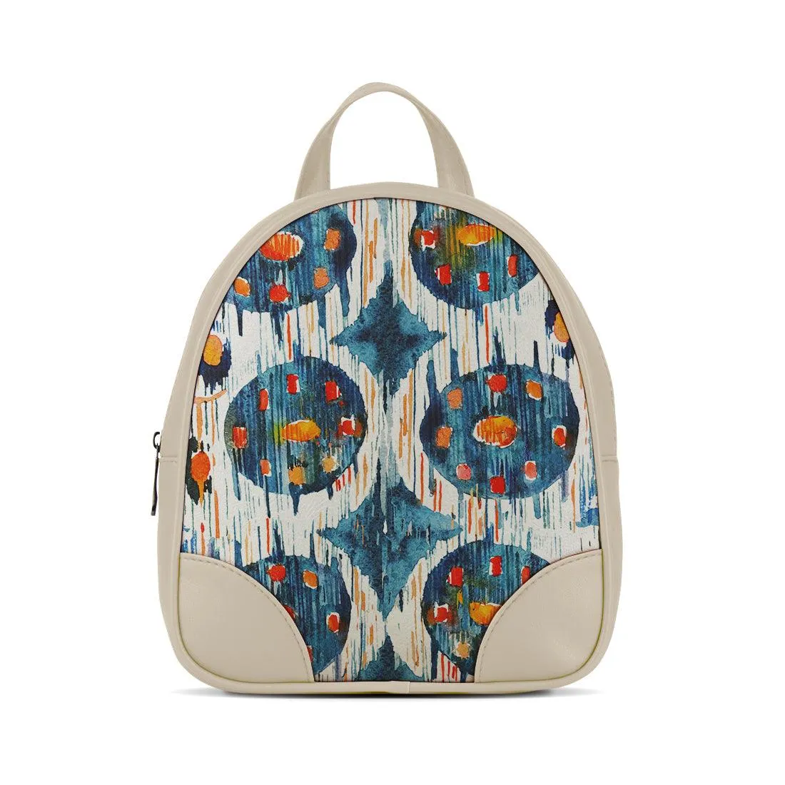 Beige O Mini Backpacks Blue circle