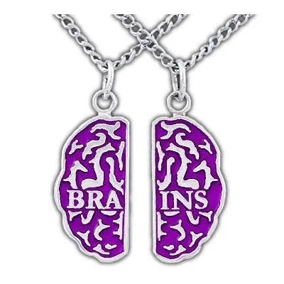 Brains Friendship Necklaces - Enameled Silver