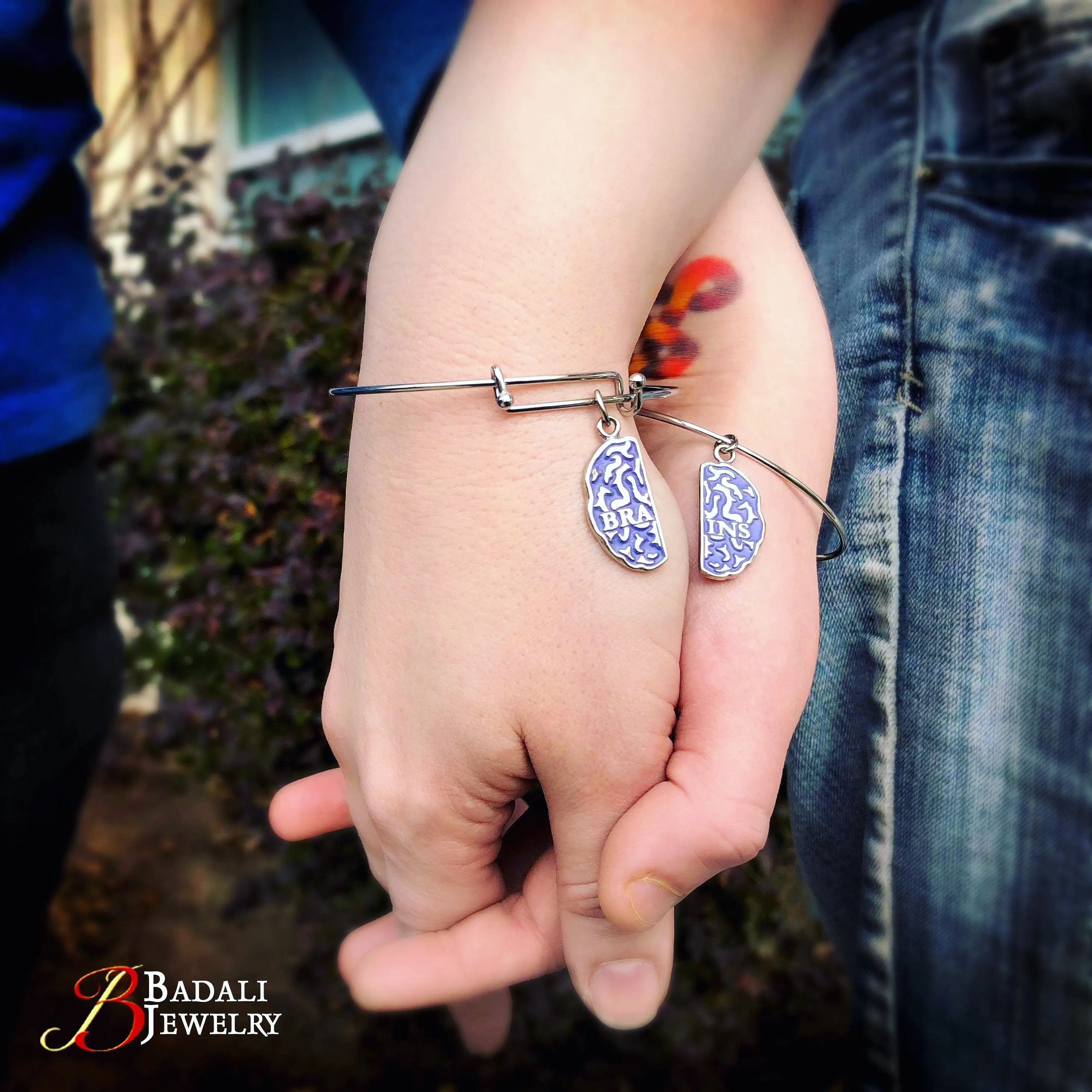 Brains Friendship Necklaces - Enameled Silver