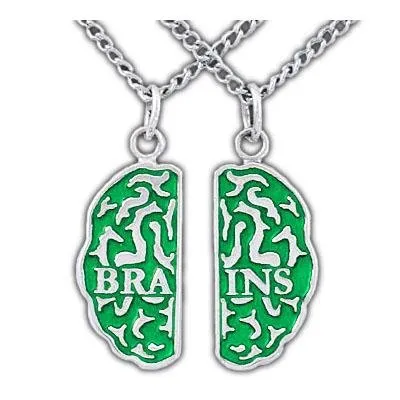 Brains Friendship Necklaces - Enameled Silver