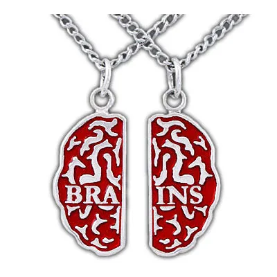 Brains Friendship Necklaces - Enameled Silver