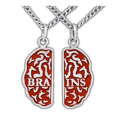 Brains Friendship Necklaces - Enameled Silver