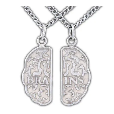 Brains Friendship Necklaces - Enameled Silver
