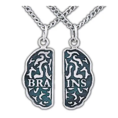 Brains Friendship Necklaces - Enameled Silver