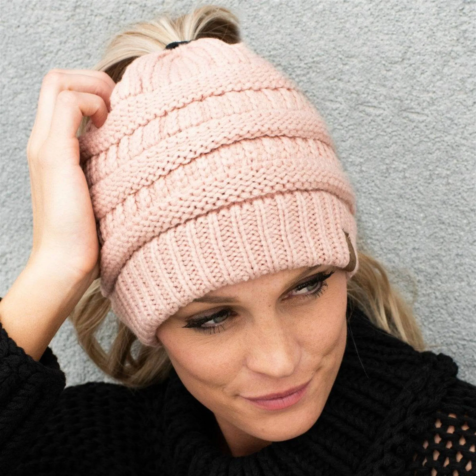 CC Messy Bun Adults Teen Size Ponytail Beanies Hats