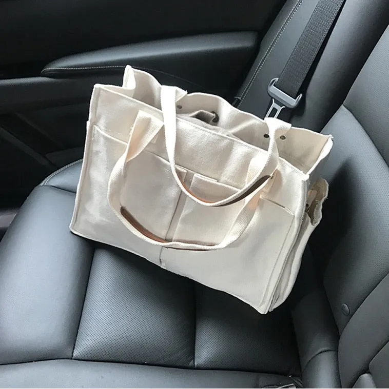 Christmas Gift casual canvas large capacity tote women handbags designer wide strap shoulder crossbody bags lady shopper bag female big purses