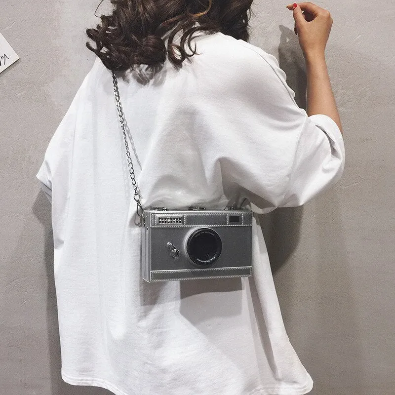 Christmas Gift Designer Camera Shape Bags For Women 2019 Luxury Handbags Women Bags Box Shape Travel Purse Chains Shoulder Messenger Bags