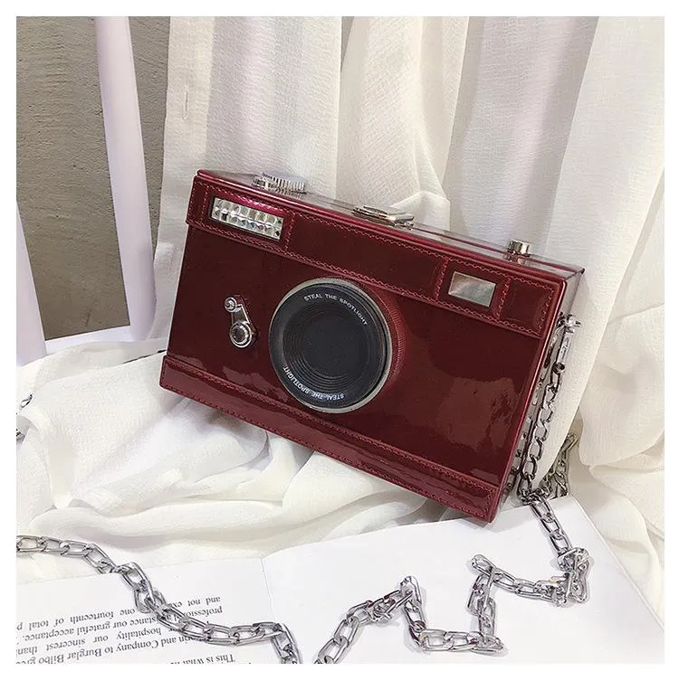 Christmas Gift Designer Camera Shape Bags For Women 2019 Luxury Handbags Women Bags Box Shape Travel Purse Chains Shoulder Messenger Bags