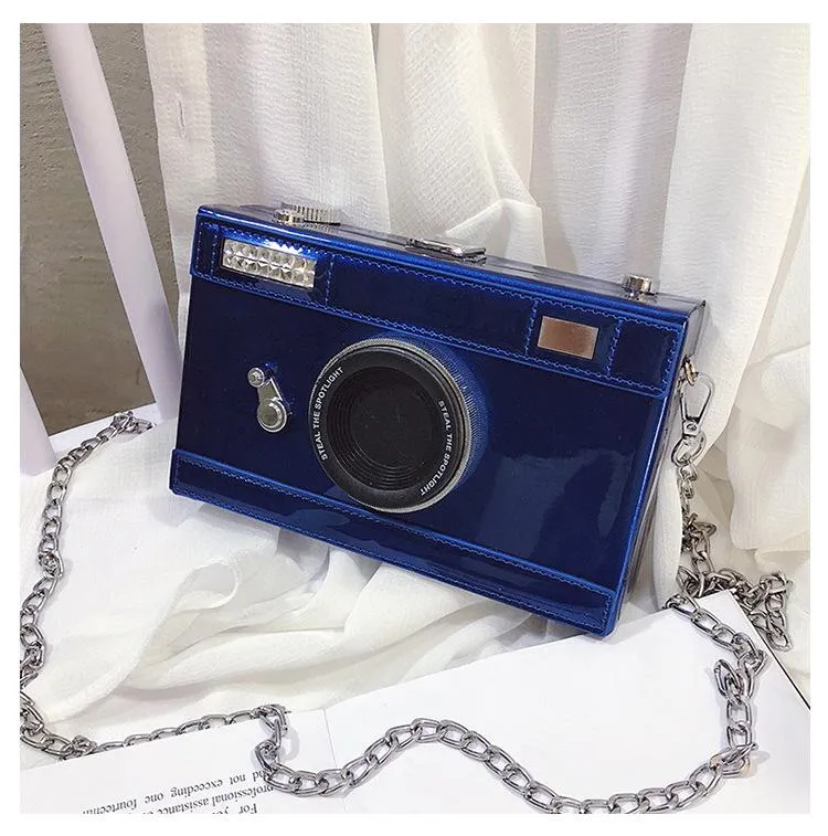 Christmas Gift Designer Camera Shape Bags For Women 2019 Luxury Handbags Women Bags Box Shape Travel Purse Chains Shoulder Messenger Bags