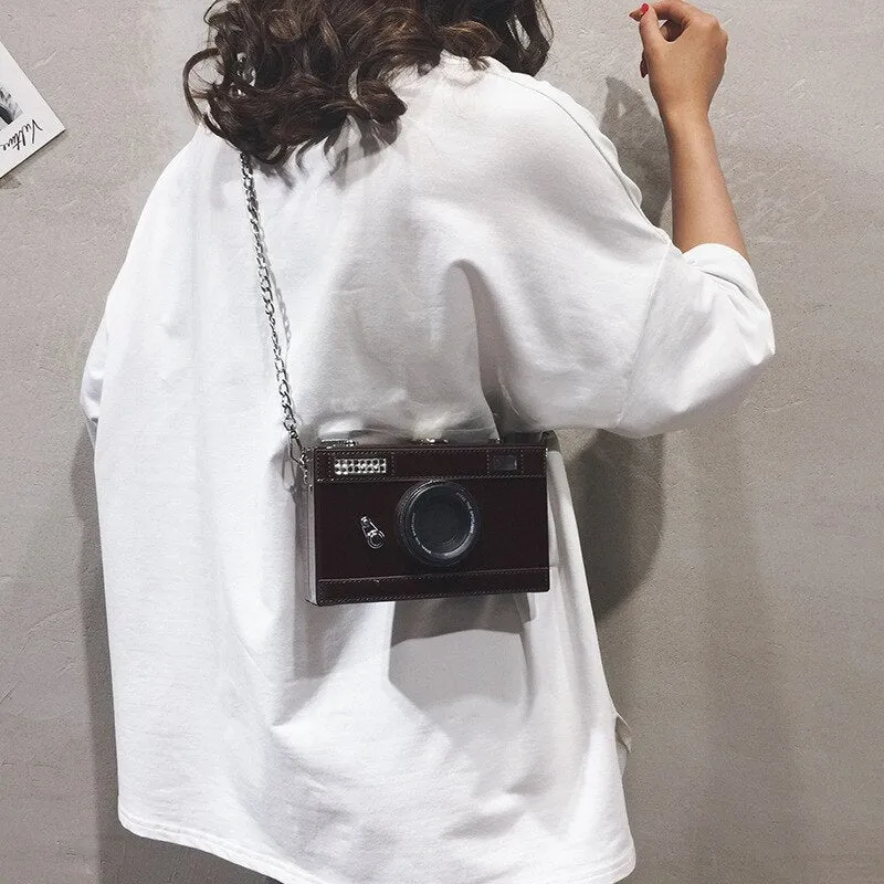 Christmas Gift Designer Camera Shape Bags For Women 2019 Luxury Handbags Women Bags Box Shape Travel Purse Chains Shoulder Messenger Bags