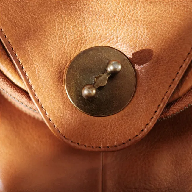 Cool Ladies Brown Leather Backpack Purse Small Rucksack For Women