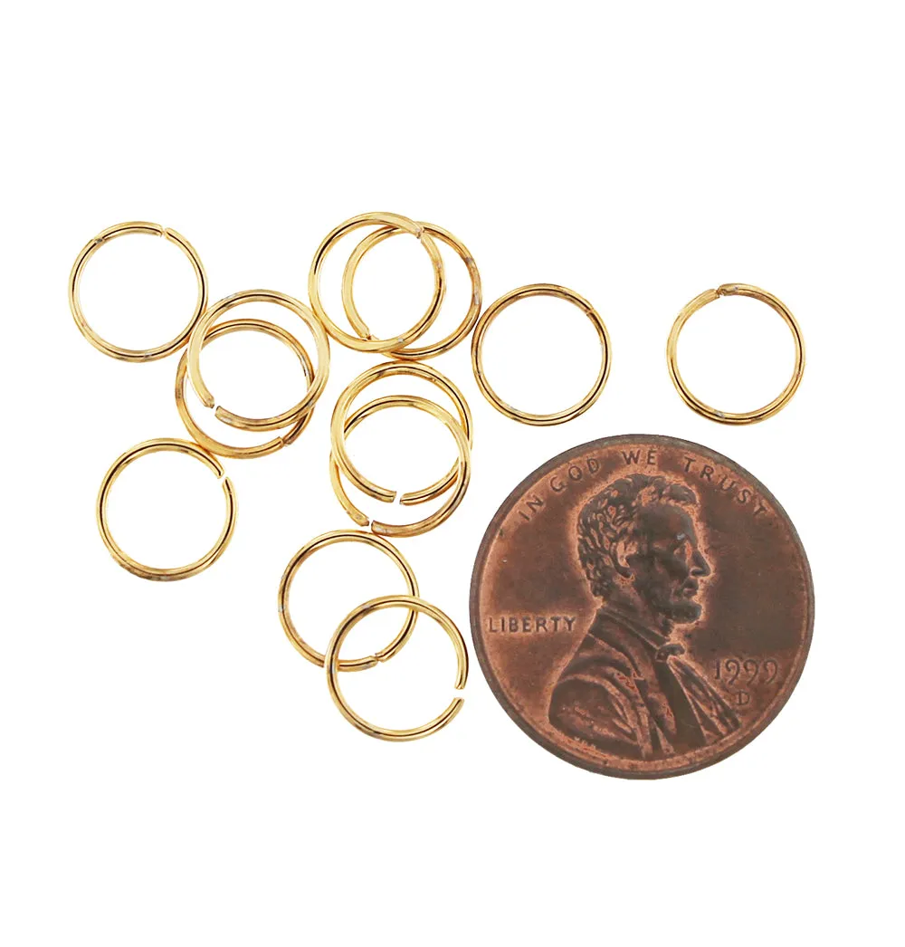 Gold Stainless Steel Jump Rings 8mm - Open 20 Gauge - 50 Rings - J146