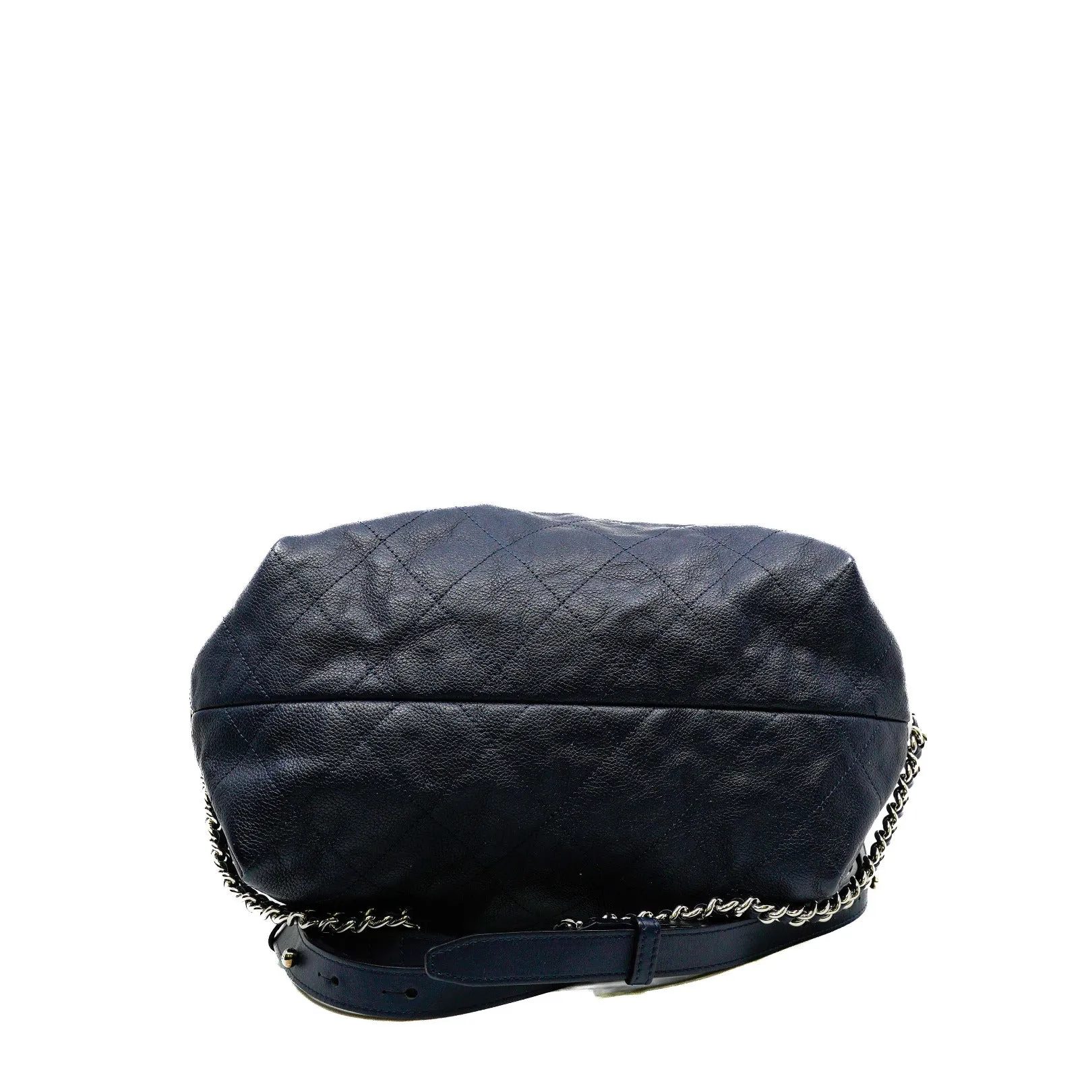 Grained Calfskin Navy Stitched Braided Backpack SHW Seri 25