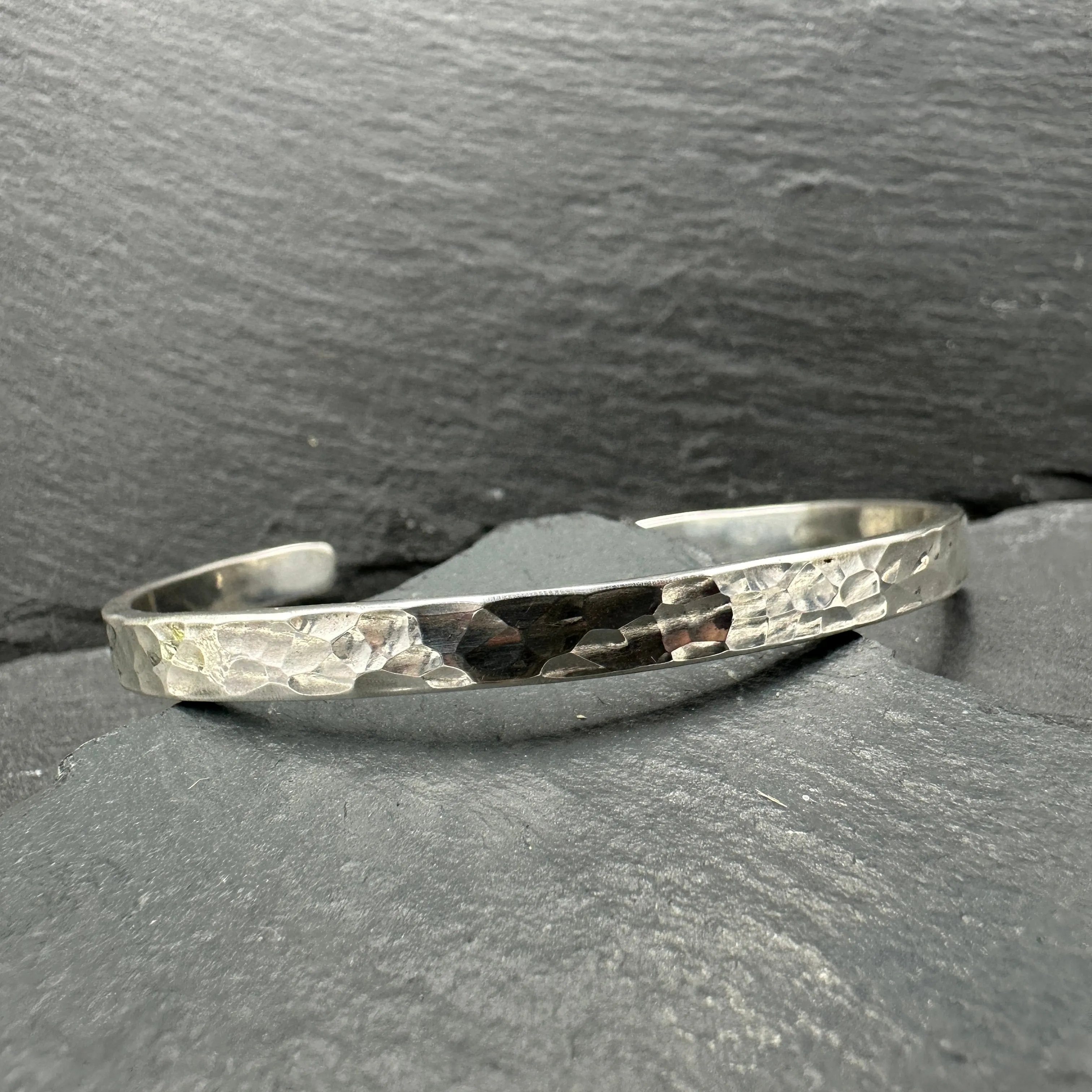 Hammered Sterling Silver Bracelets