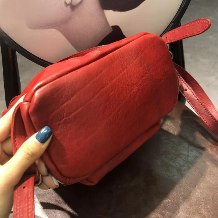 Handmade Womens Nice Leather Backpacks Small Rucksack Purse for Women