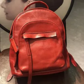 Handmade Womens Nice Leather Backpacks Small Rucksack Purse for Women