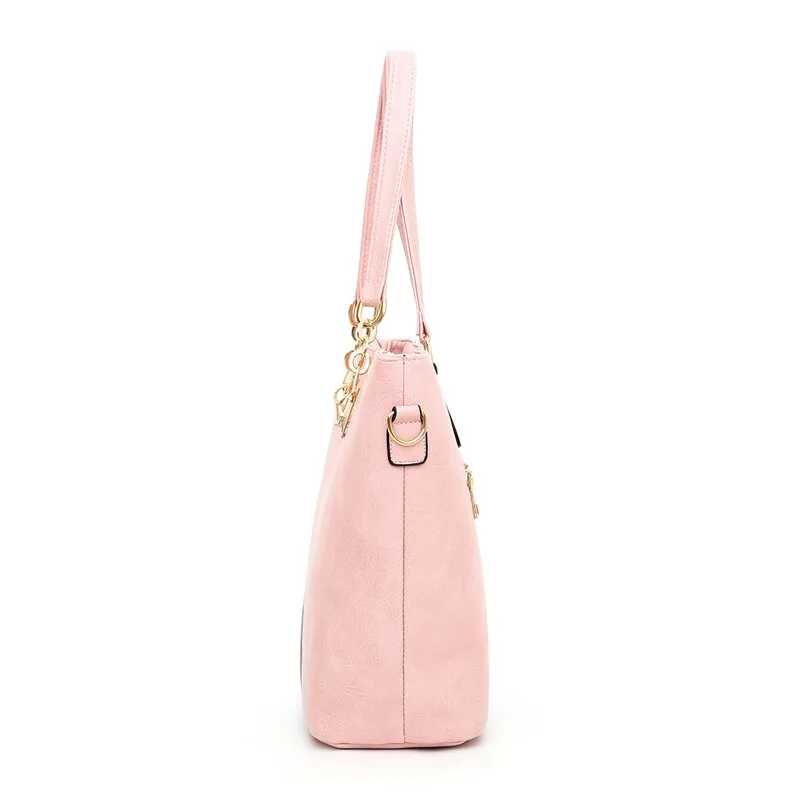 High Quality Large Capacity Women Pu Leather Handbags Tote Bags Fashion Ladies 4 Pieces Set Shoulder Bag Luxury Crossbody Bag