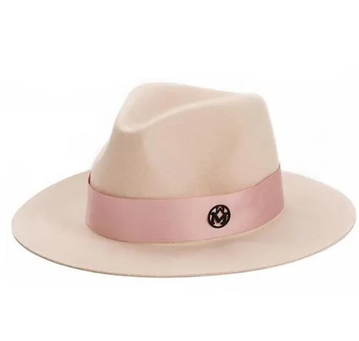 Ladies pink wool feodra hats