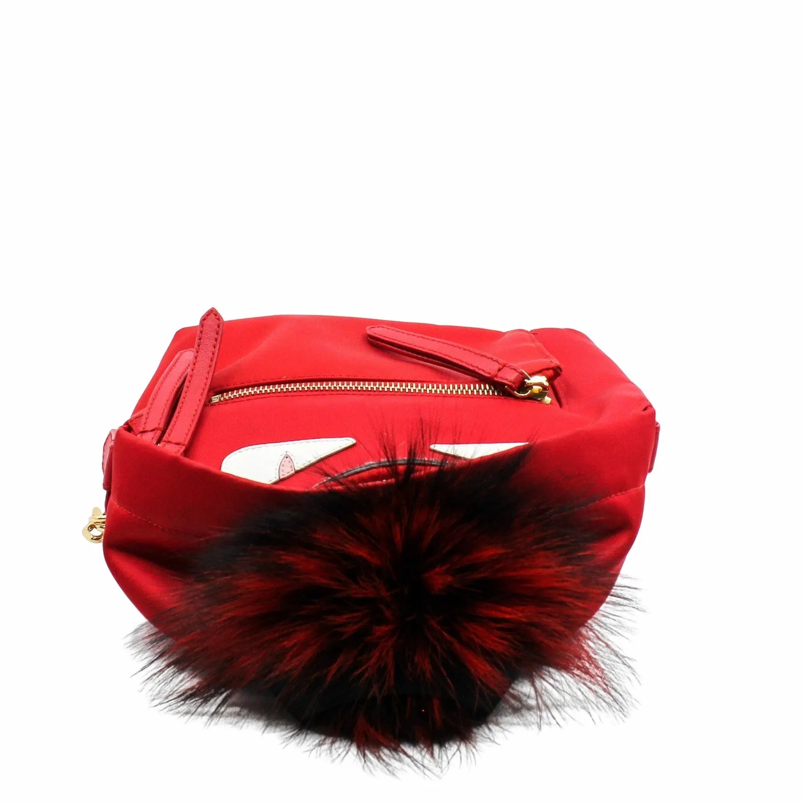 Monster Backpack   Mini  Nylon with Leather and Fur Red GHW