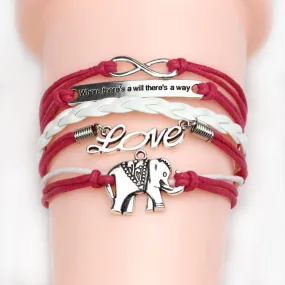 NEW Multilayer Braided Bracelets Vintage Owl Dragon Wings Infinity Charm Bracelet Multicolor Women Leather Bracelet & Bangle