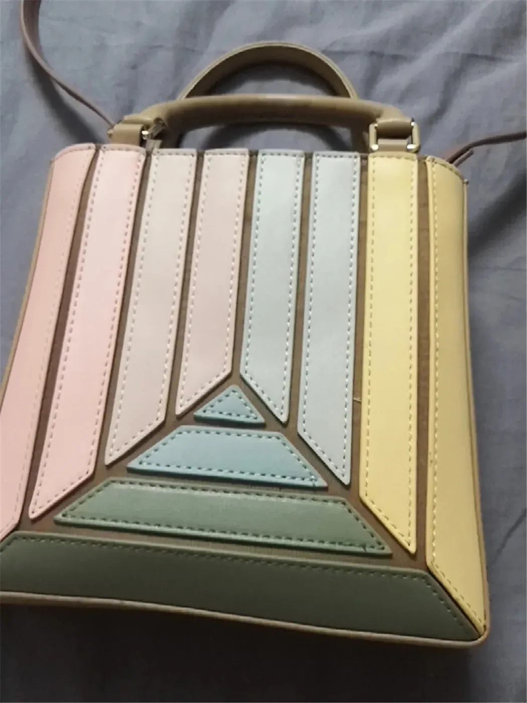 Panelled small handbag