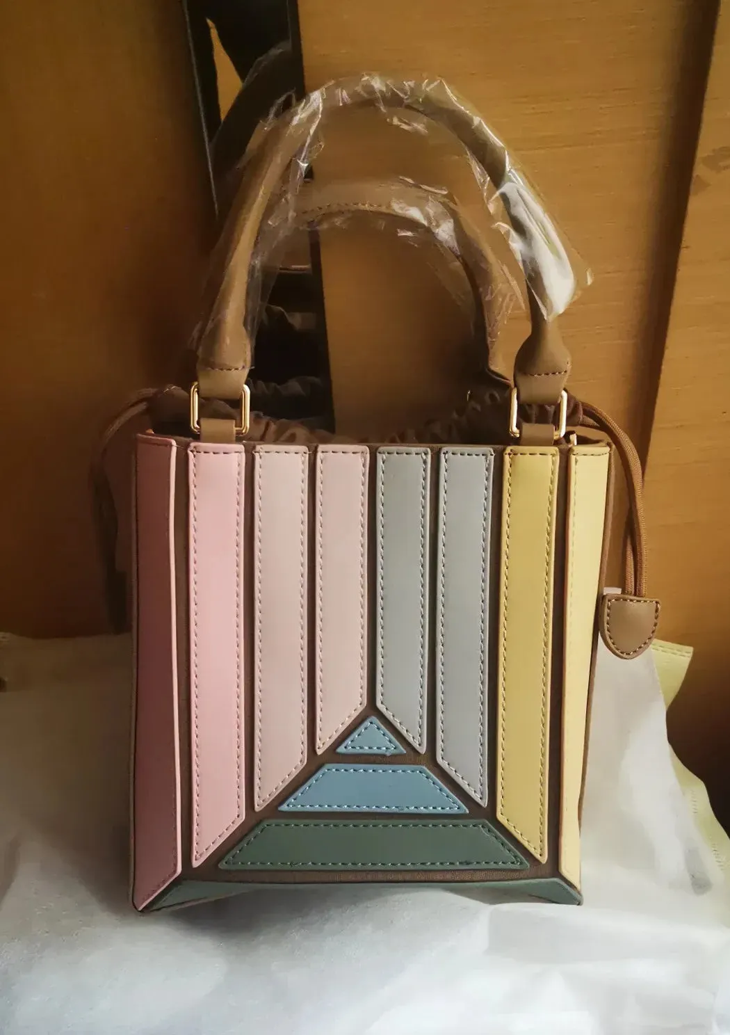 Panelled small handbag
