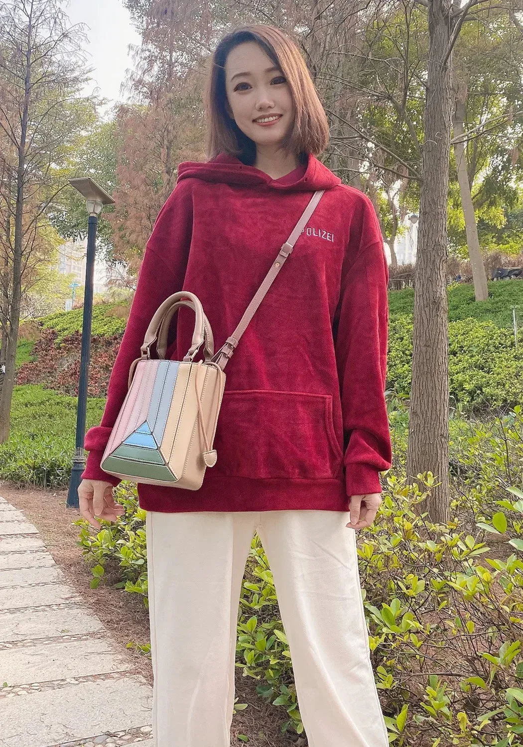 Panelled small handbag