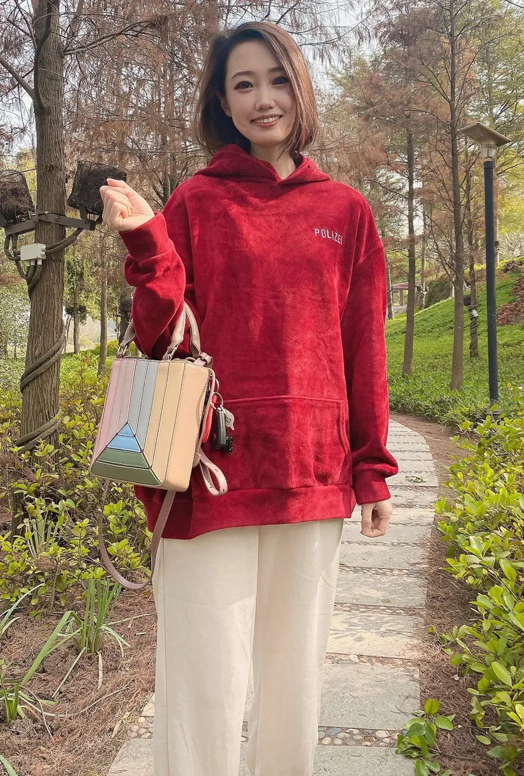 Panelled small handbag