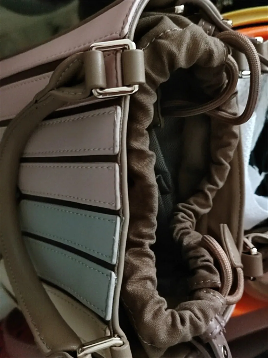 Panelled small handbag