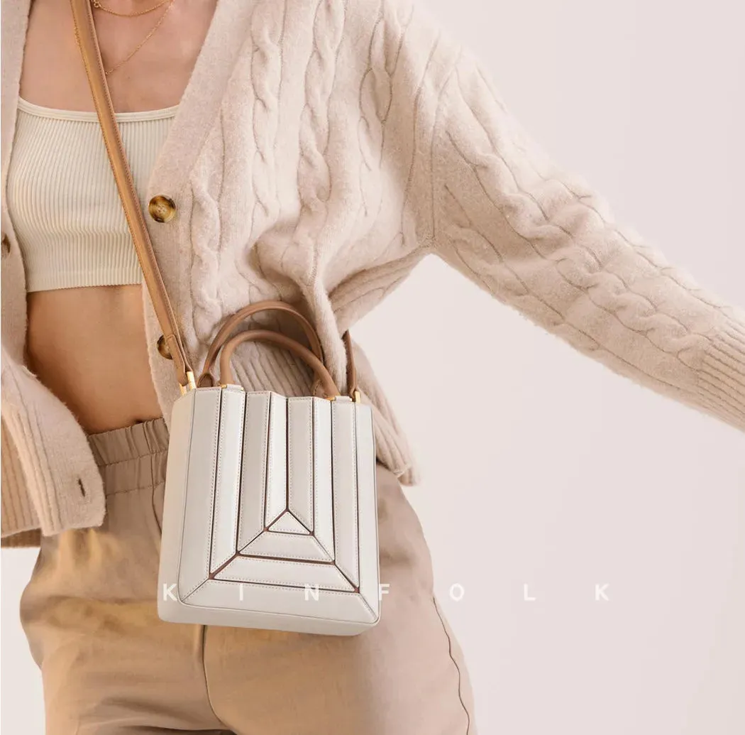 Panelled small handbag