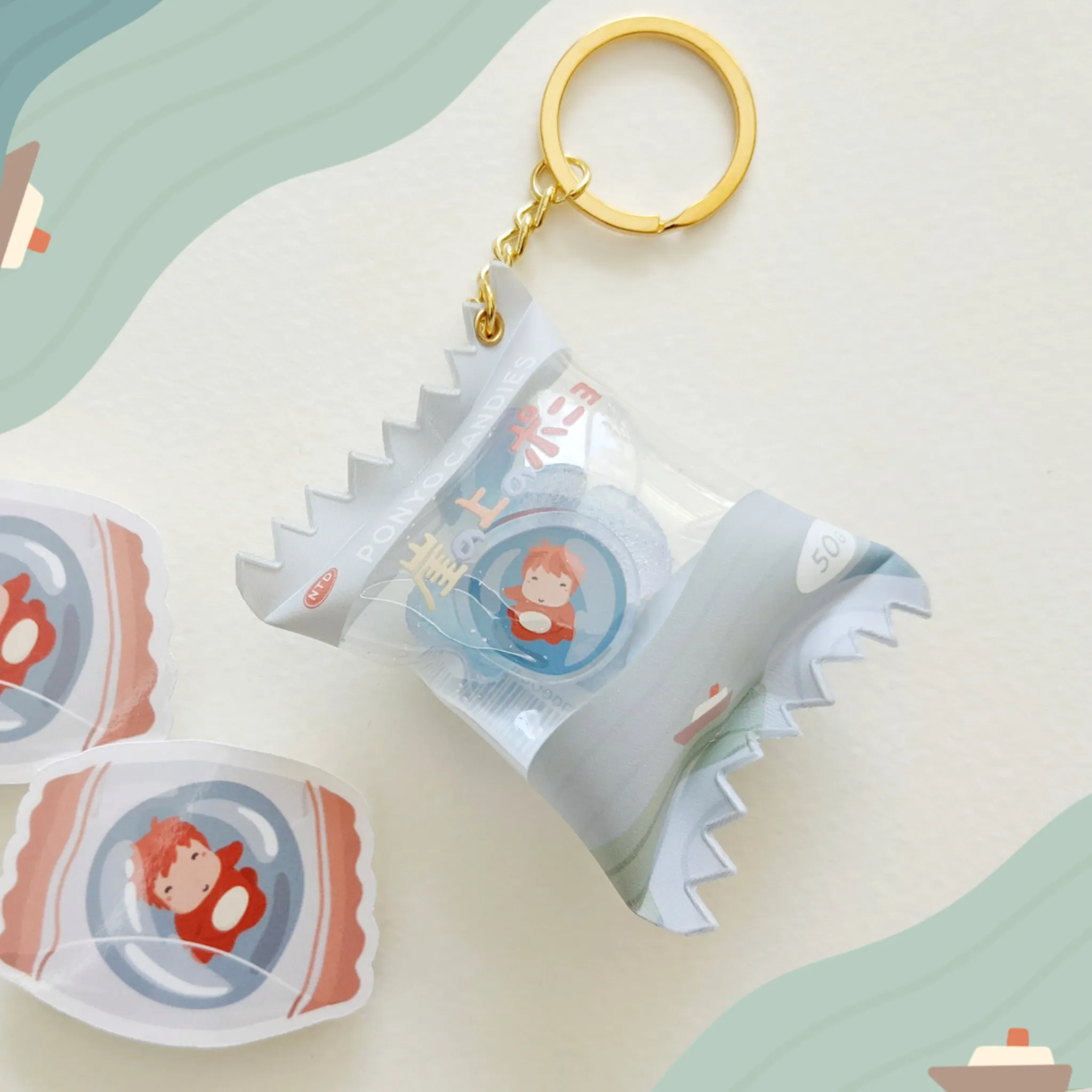 Ponyo Candy Charm Keychain | Naptime Doodler