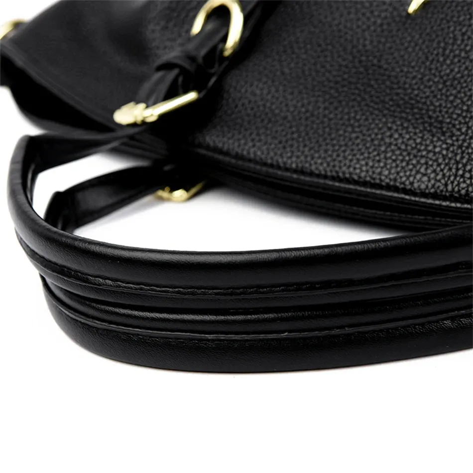 PU leather solid colour shoulder Bags