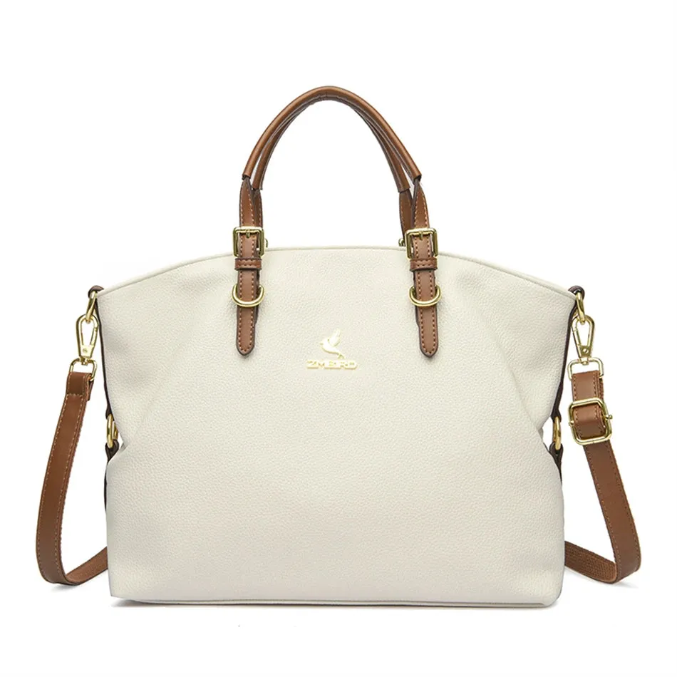 PU leather solid colour shoulder Bags