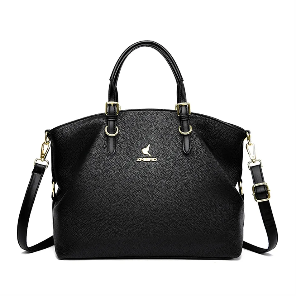 PU leather solid colour shoulder Bags