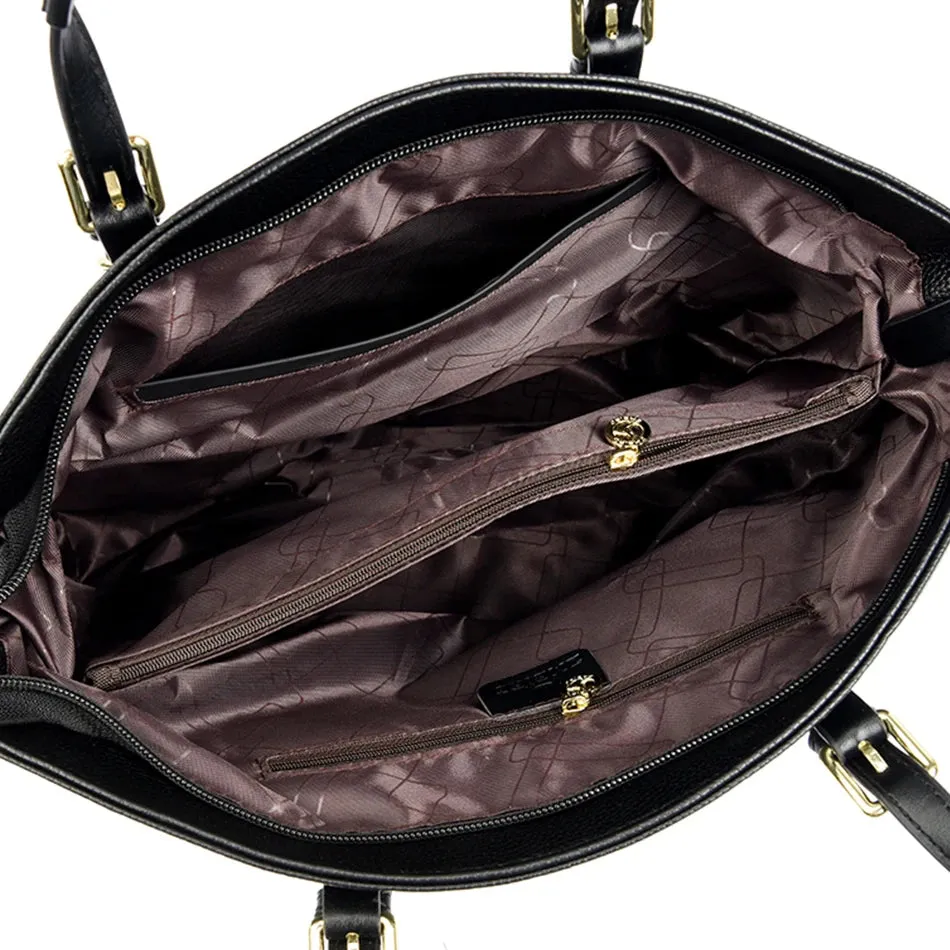 PU leather solid colour shoulder Bags