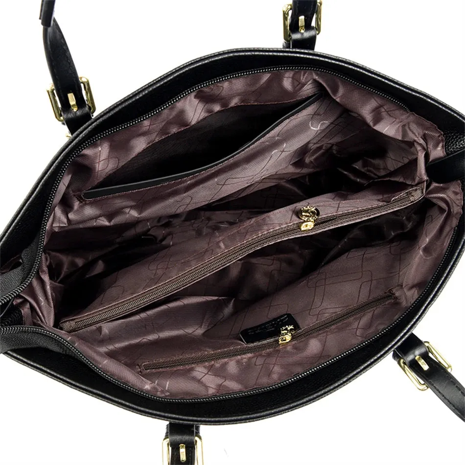 PU leather solid colour shoulder Bags