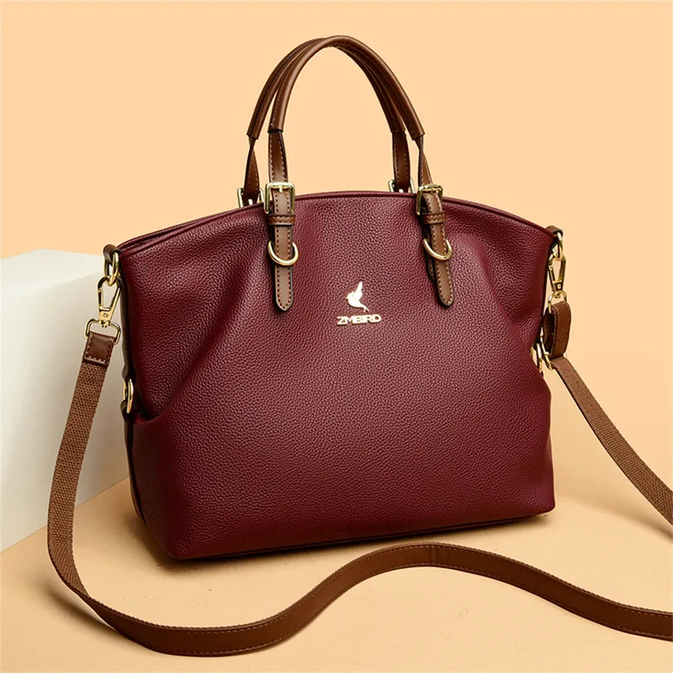 PU leather solid colour shoulder Bags