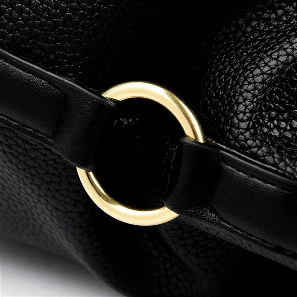 PU leather solid colour shoulder Bags