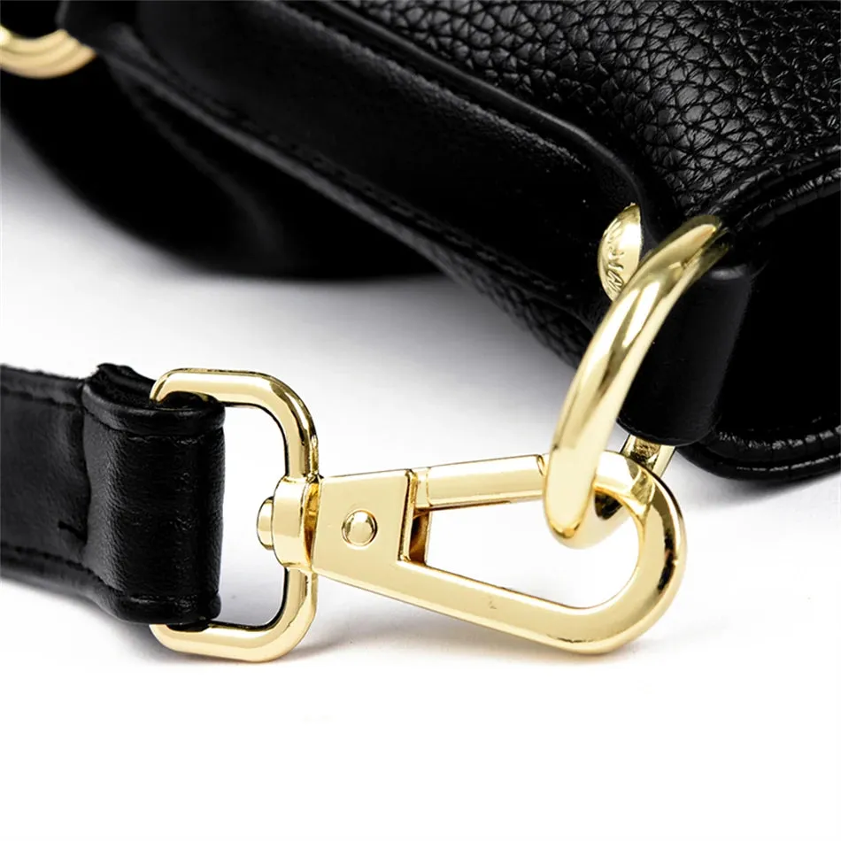 PU leather solid colour shoulder Bags