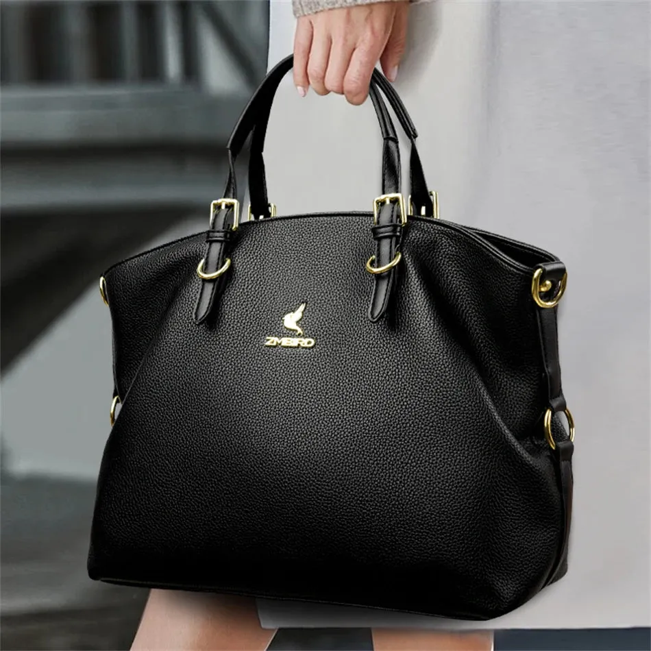 PU leather solid colour shoulder Bags