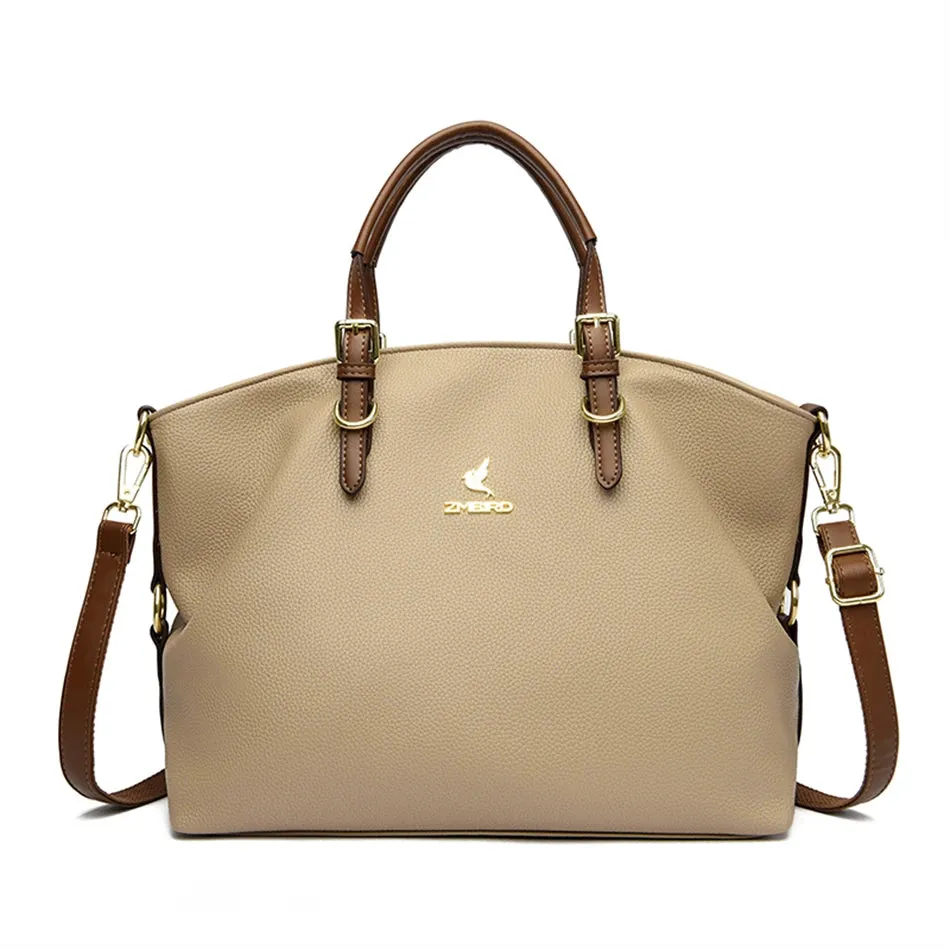 PU leather solid colour shoulder Bags