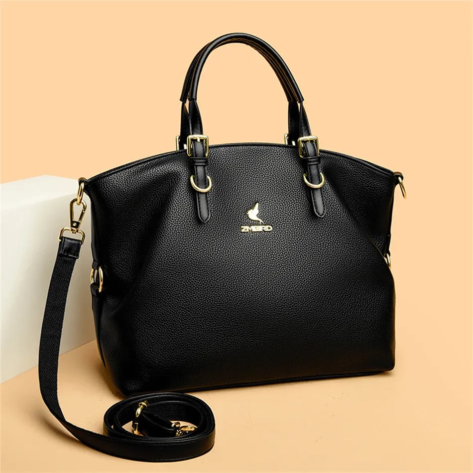 PU leather solid colour shoulder Bags
