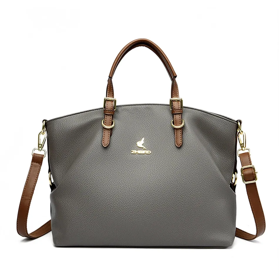 PU leather solid colour shoulder Bags