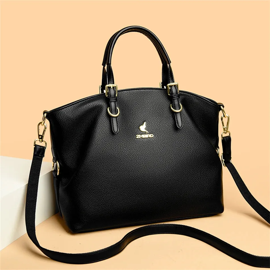 PU leather solid colour shoulder Bags